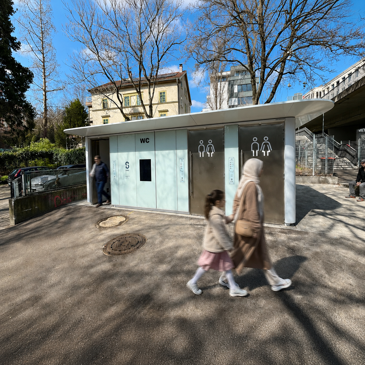 Öffentliche Toilettenanlage am Rupert-Mayer-Platz in Stuttgart