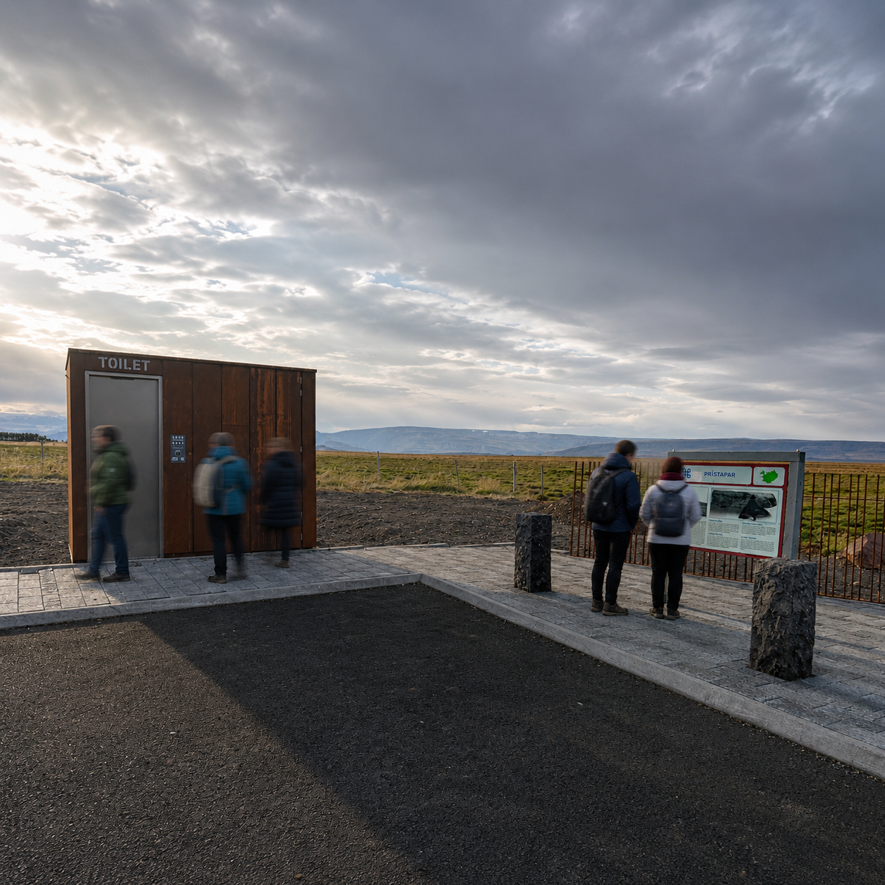 Öffentliche Toilette in Þrístapar in Húnavatnshreppur, Island