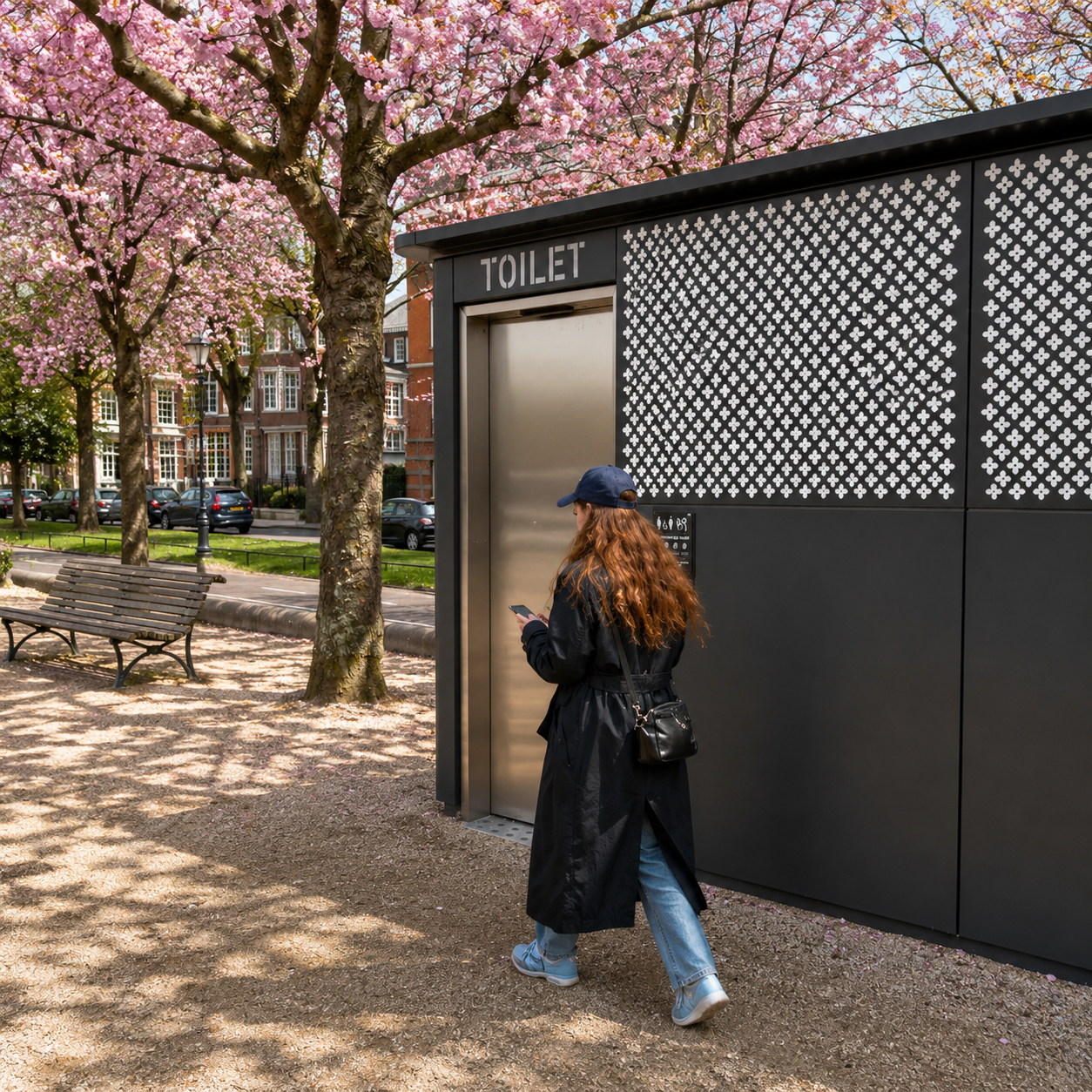 Öffentliche Toilette am Museumplein in Amsterdam, inspiriert vom „Plaskrul“