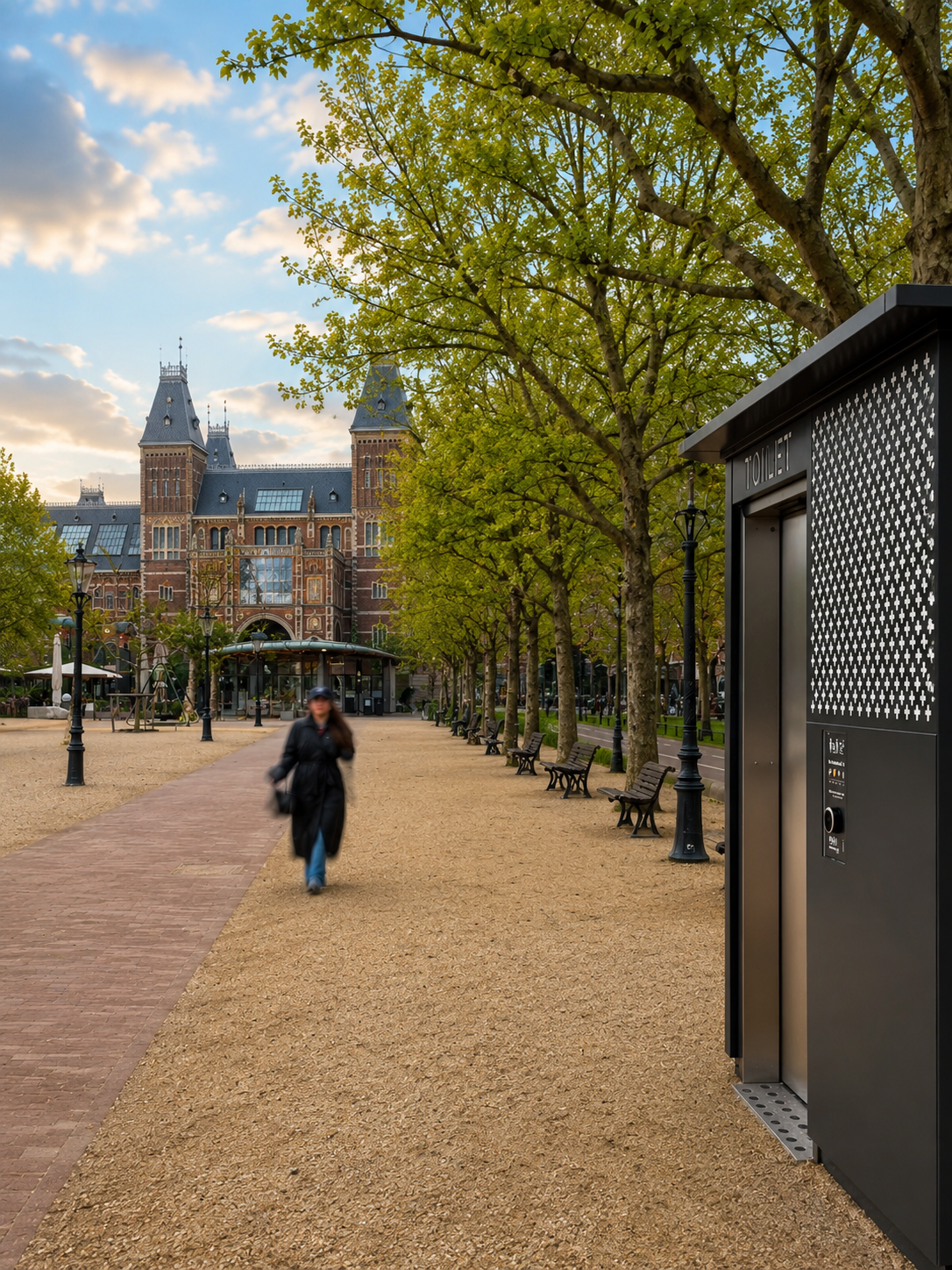 Die drehbare Toilette am Museumplein in Amsterdam